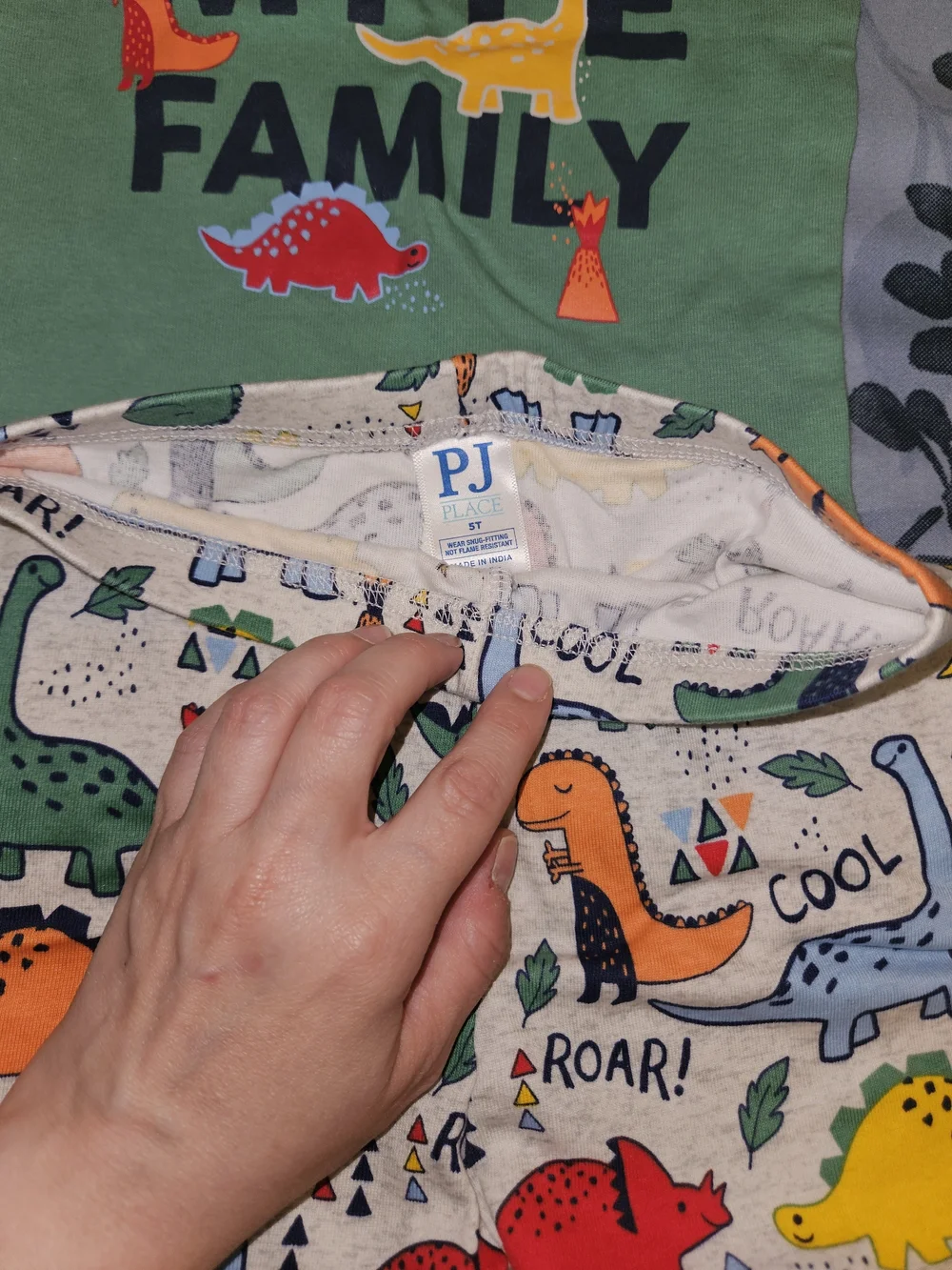 Green Dino-Mite Family Kids Pajama Set - Green